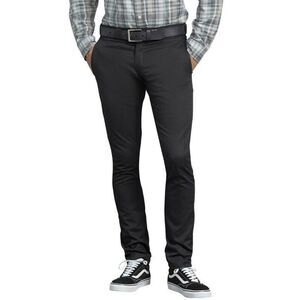 Dickies Mens Black Classic Fit Flat Front Slash Pocket Dress Pant Size 38X32